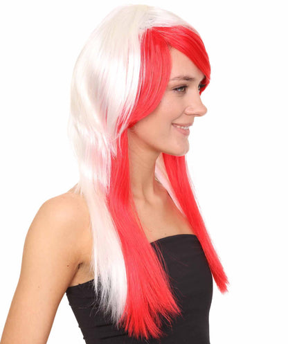 Red White Two-Toned Wig