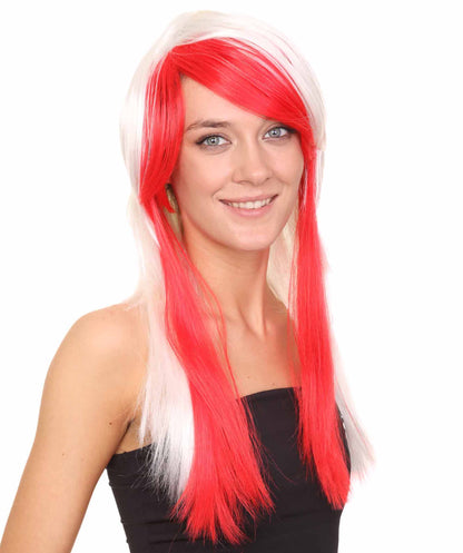 Red White Two-Toned Wig