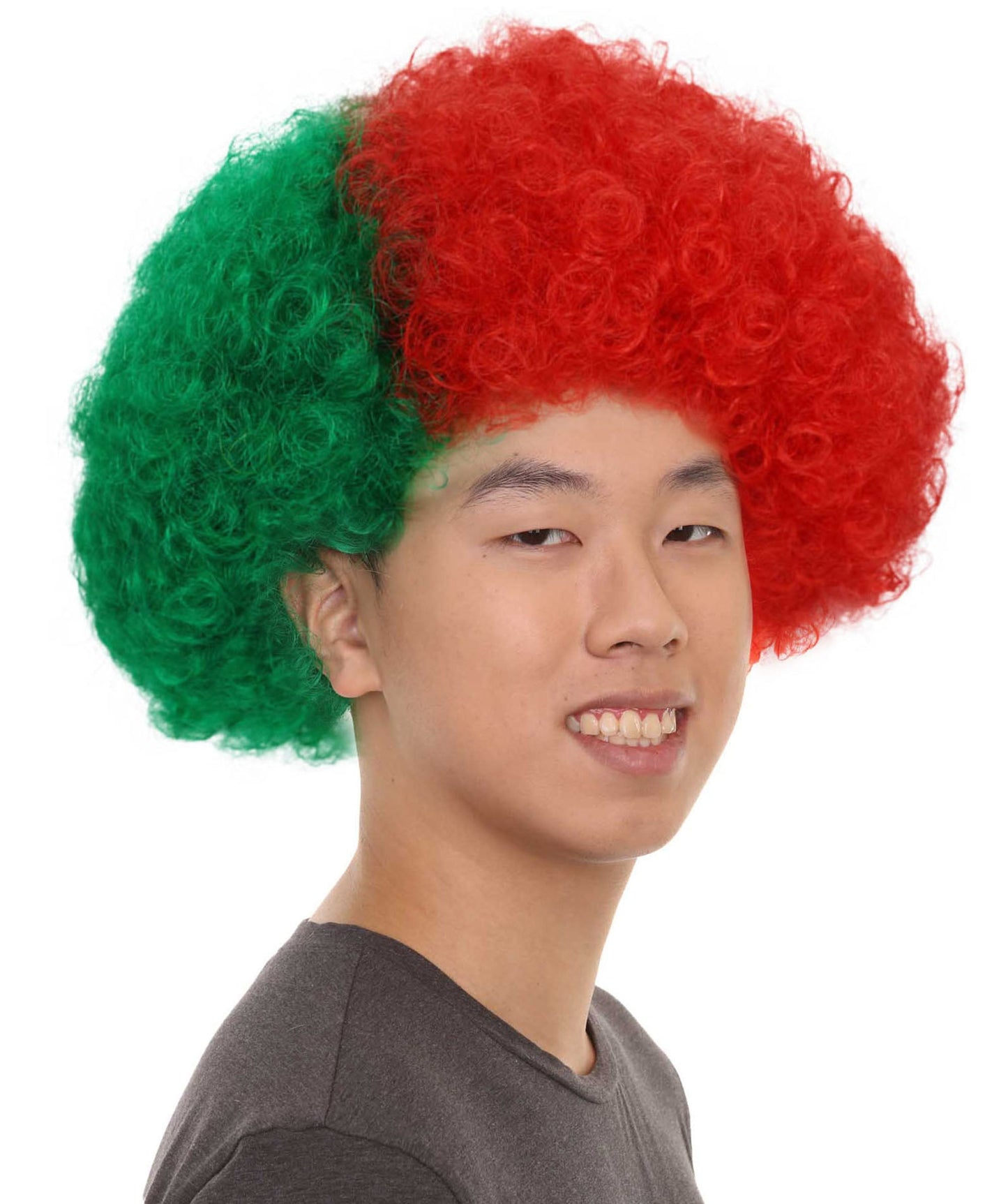 Portugal Sport Afro Fun Wig | Red Green Halloween Wig