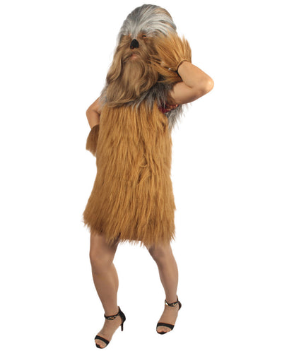  Grey Brown Hairy Warrior Ape Military Leader Costume