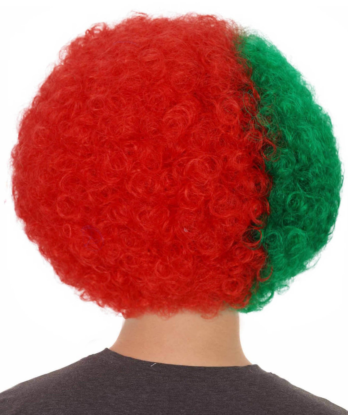 Portugal Sport Afro Fun Wig | Red Green Halloween Wig