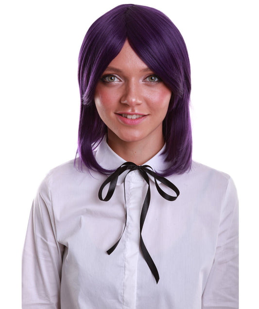 Dark Violet Anime Bob Wig with Side Bangs