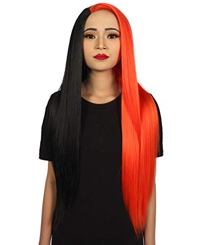 Black Orange Natural Lace Front Heat Resistant Wigs