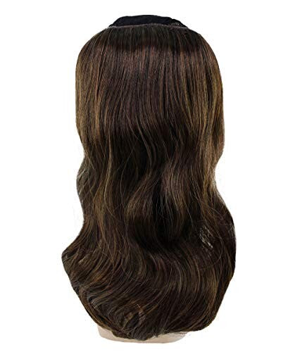 Dark Brunette Straight High Heat Clip-In Synthetic Extension