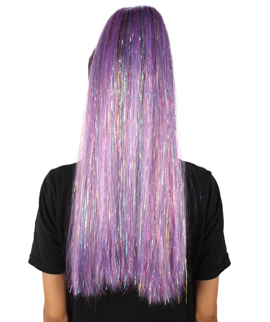 Purple Multi Color Tinsel Ponytail Extensions