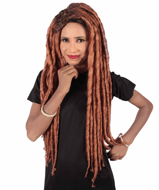 Auburn Brown Long Dreadlocks Wig 