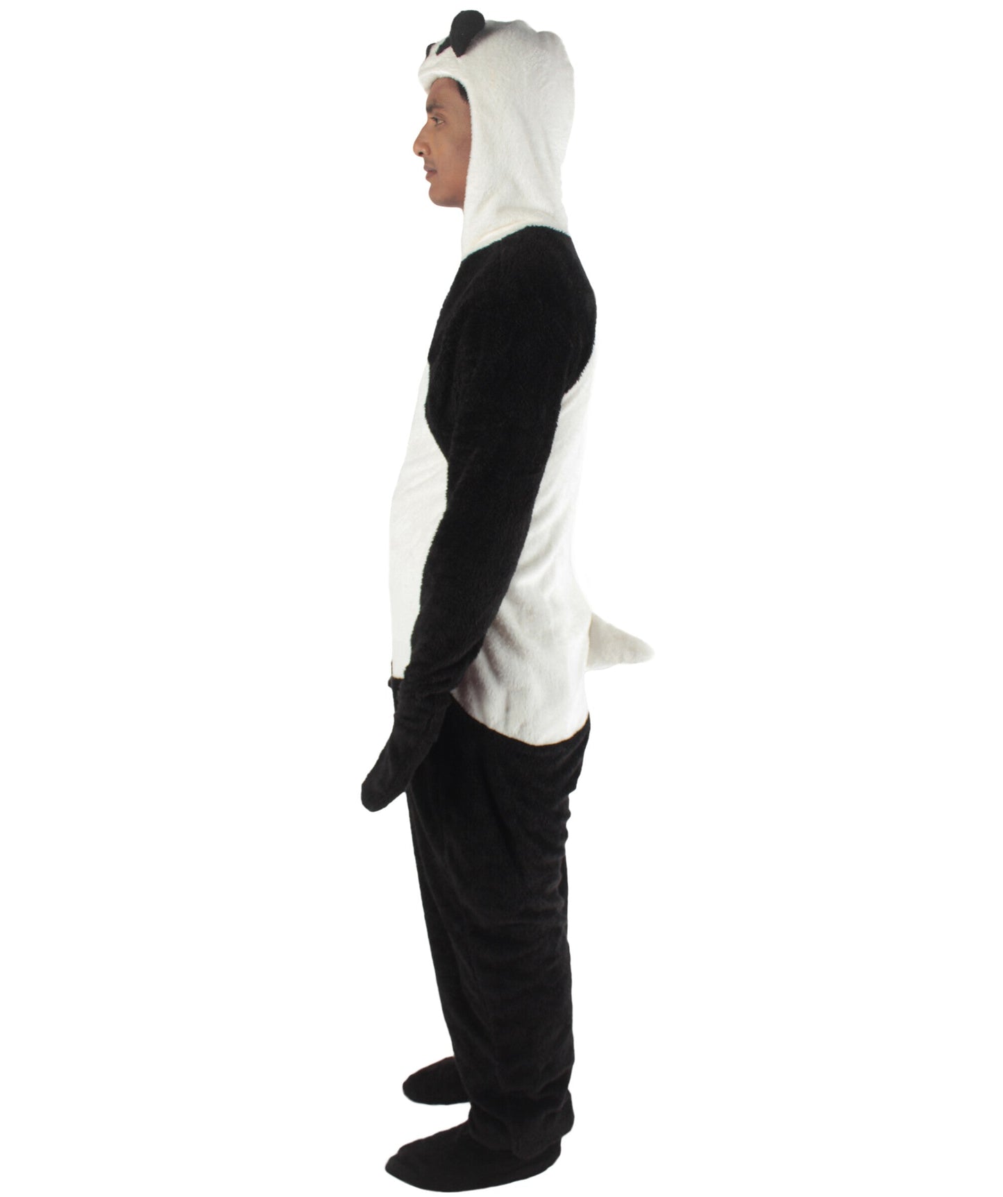 Men's Black and White Straight Long Jumpsuit Panda Costume Bundle