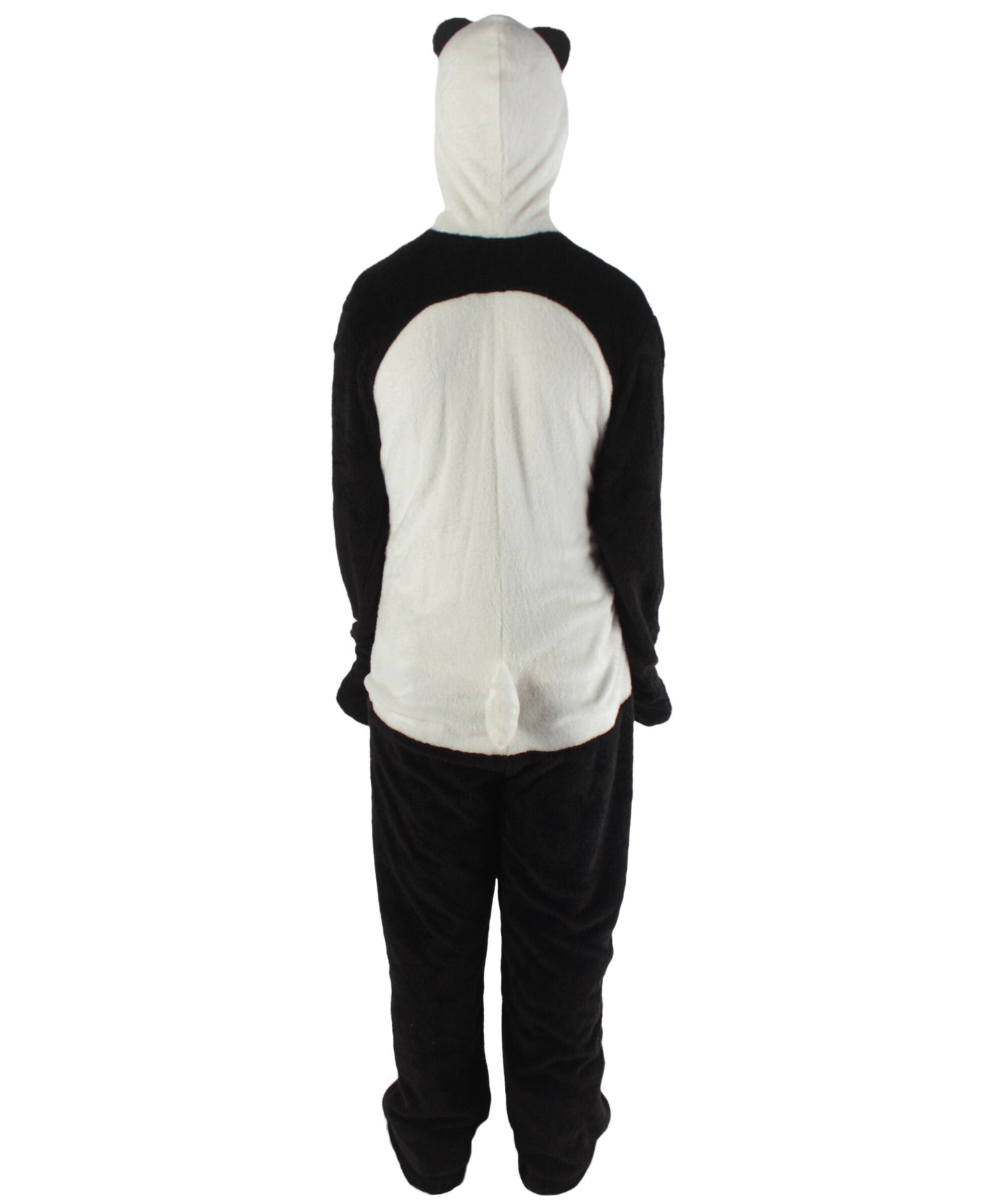 Men's Black and White Straight Long Jumpsuit Panda Costume Bundle