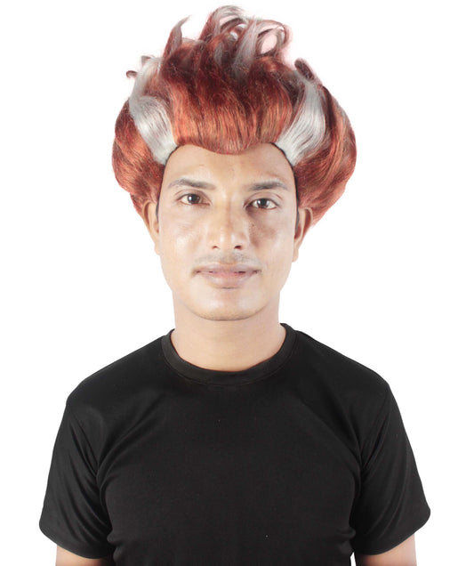 Lt Brown & Mixed White Superhero Halloween Doctor Wig