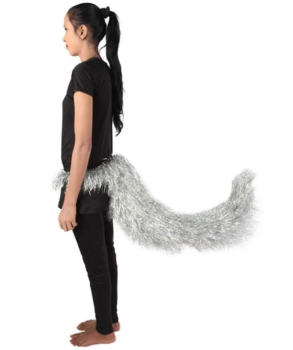 Silver Fluffy Bushy Animal Tail