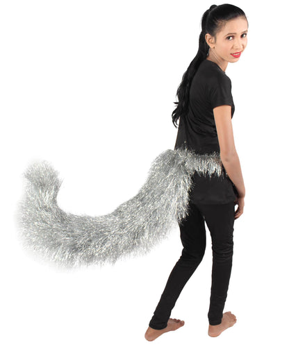 Silver Fluffy Bushy Animal Tail