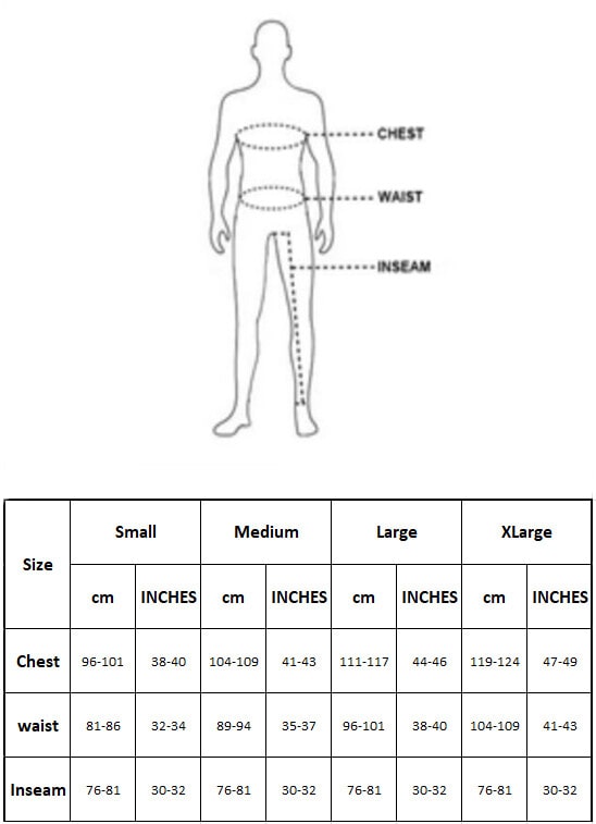 Size Chart for Men