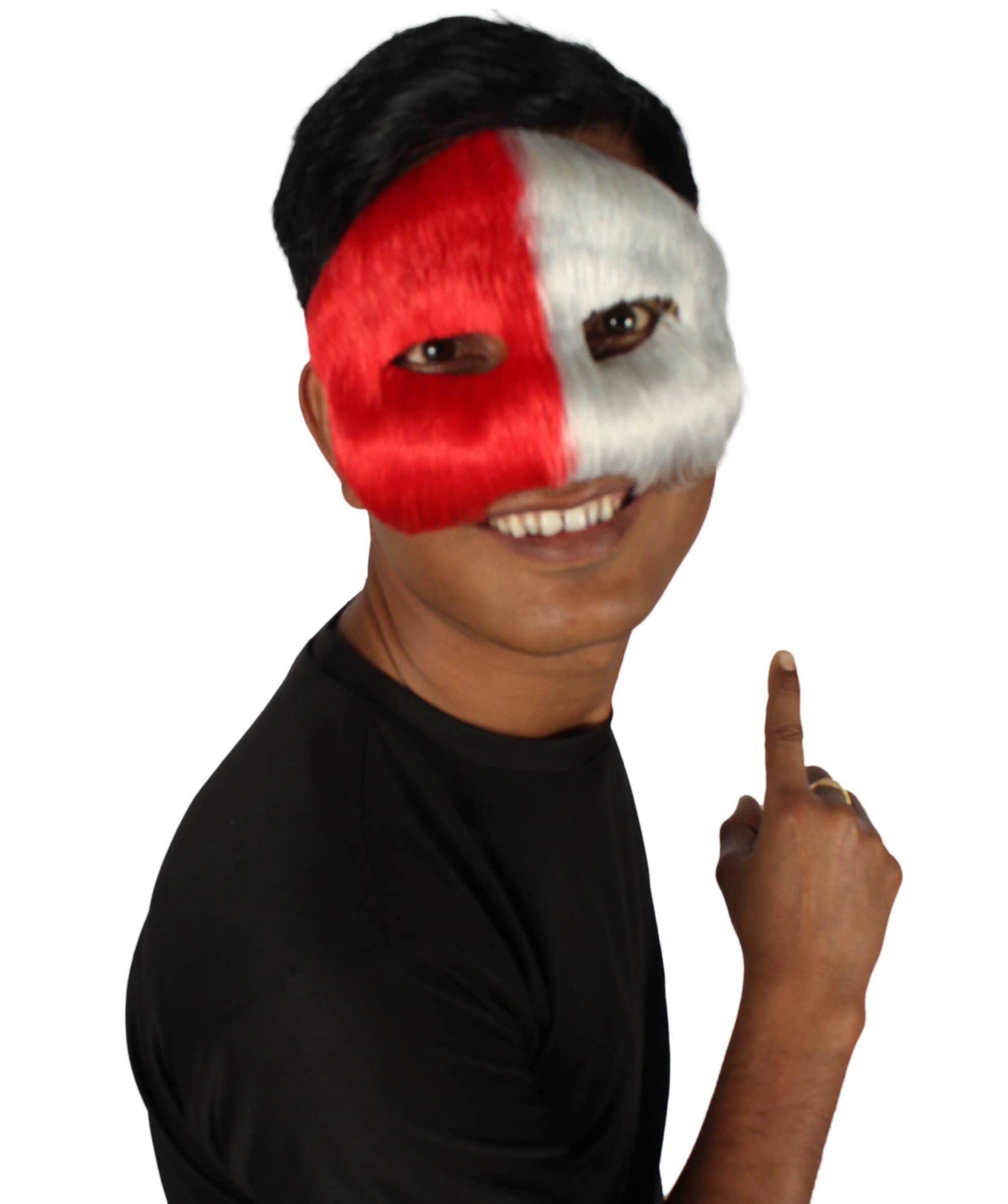 Red & White Unisex Cosplay Ball Party Carnival Eye Mask