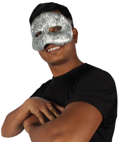 Silver Tinsel Unisex Cosplay Ball Party Carnival Eye Mask