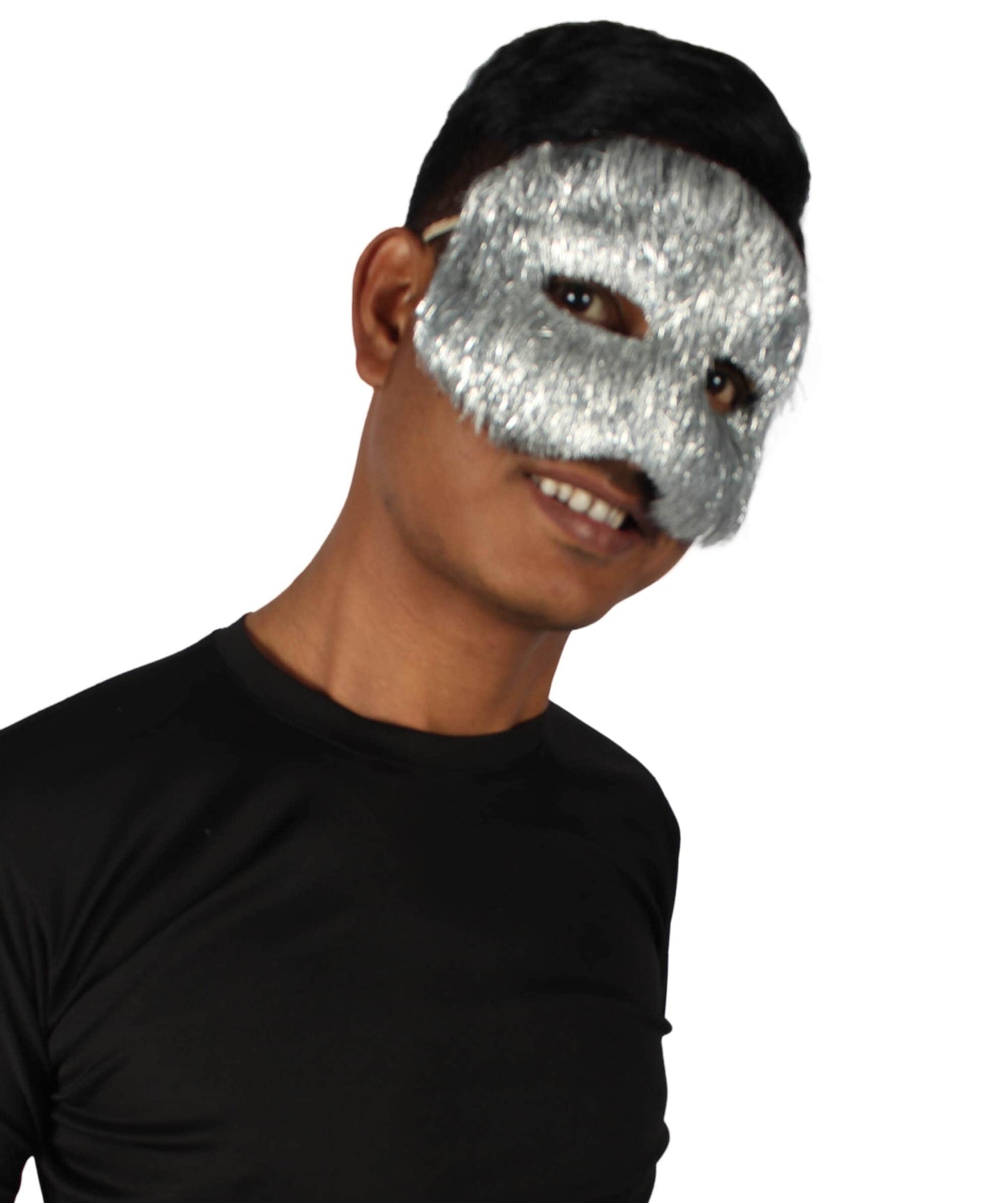 Silver Tinsel Unisex Cosplay Ball Party Carnival Eye Mask