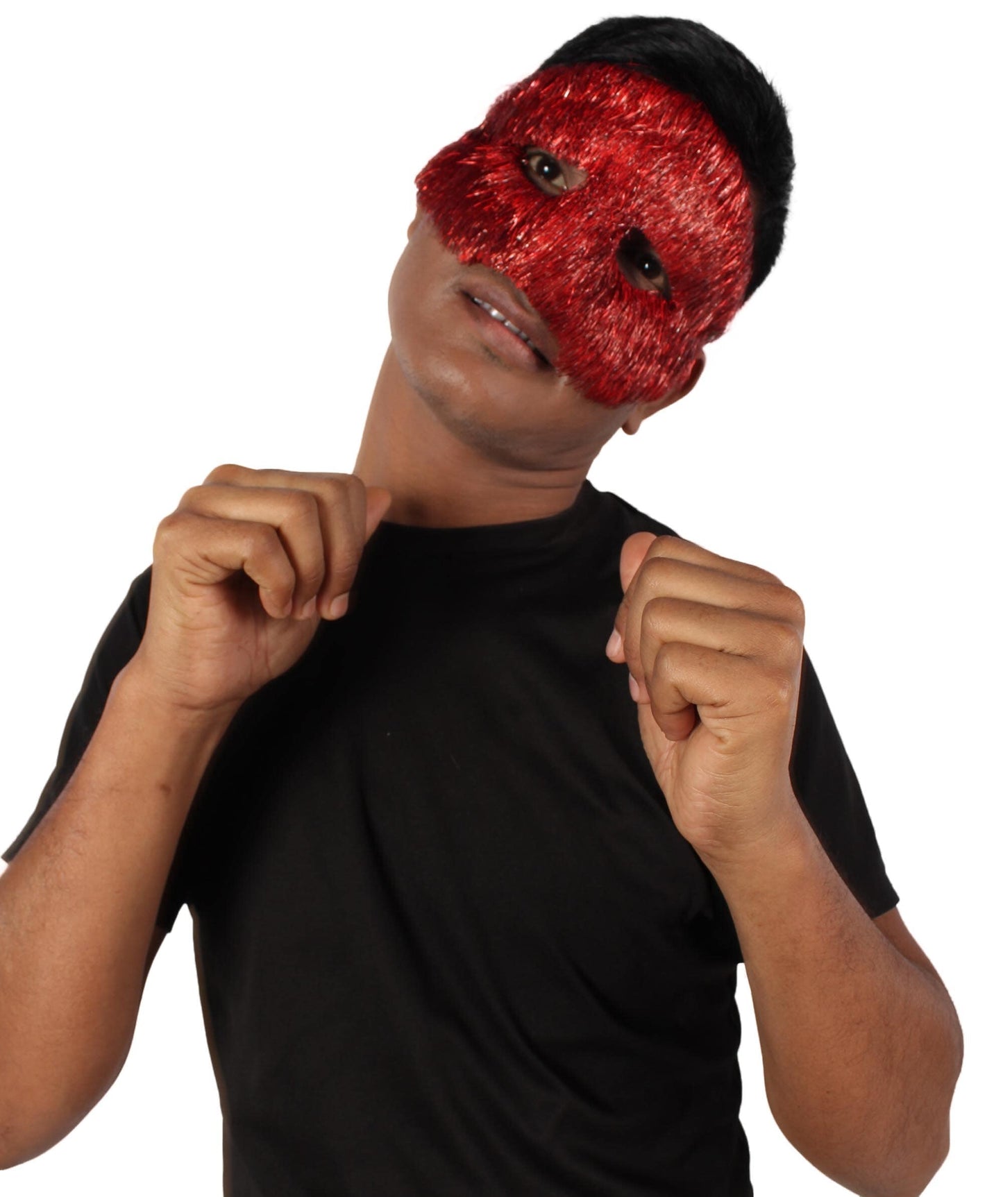 Red Tinsel Unisex Cosplay Ball Party Carnival Eye Mask