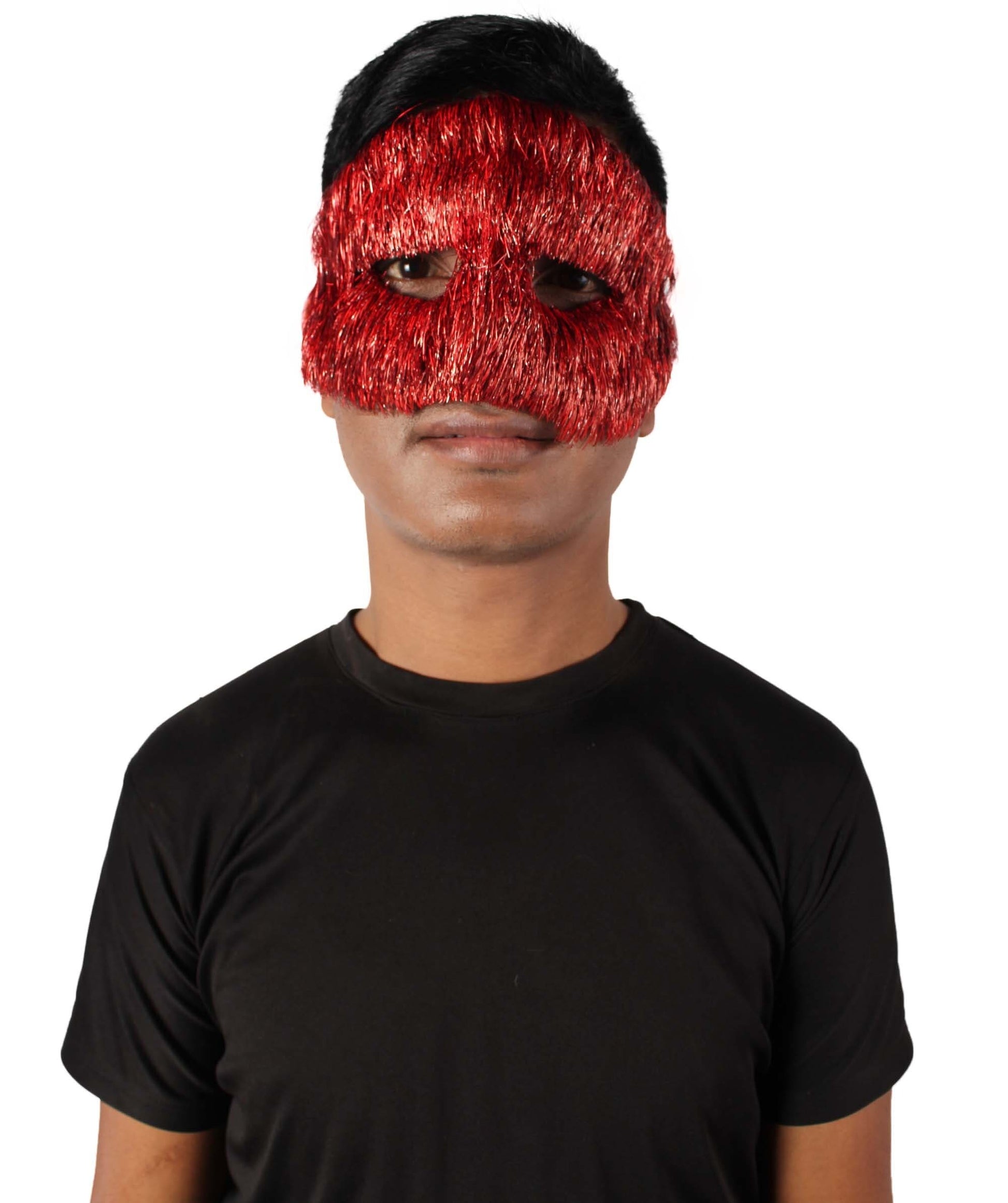 Red Tinsel Unisex Cosplay Ball Party Carnival Eye Mask