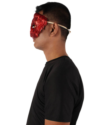 Red Tinsel Unisex Cosplay Ball Party Carnival Eye Mask