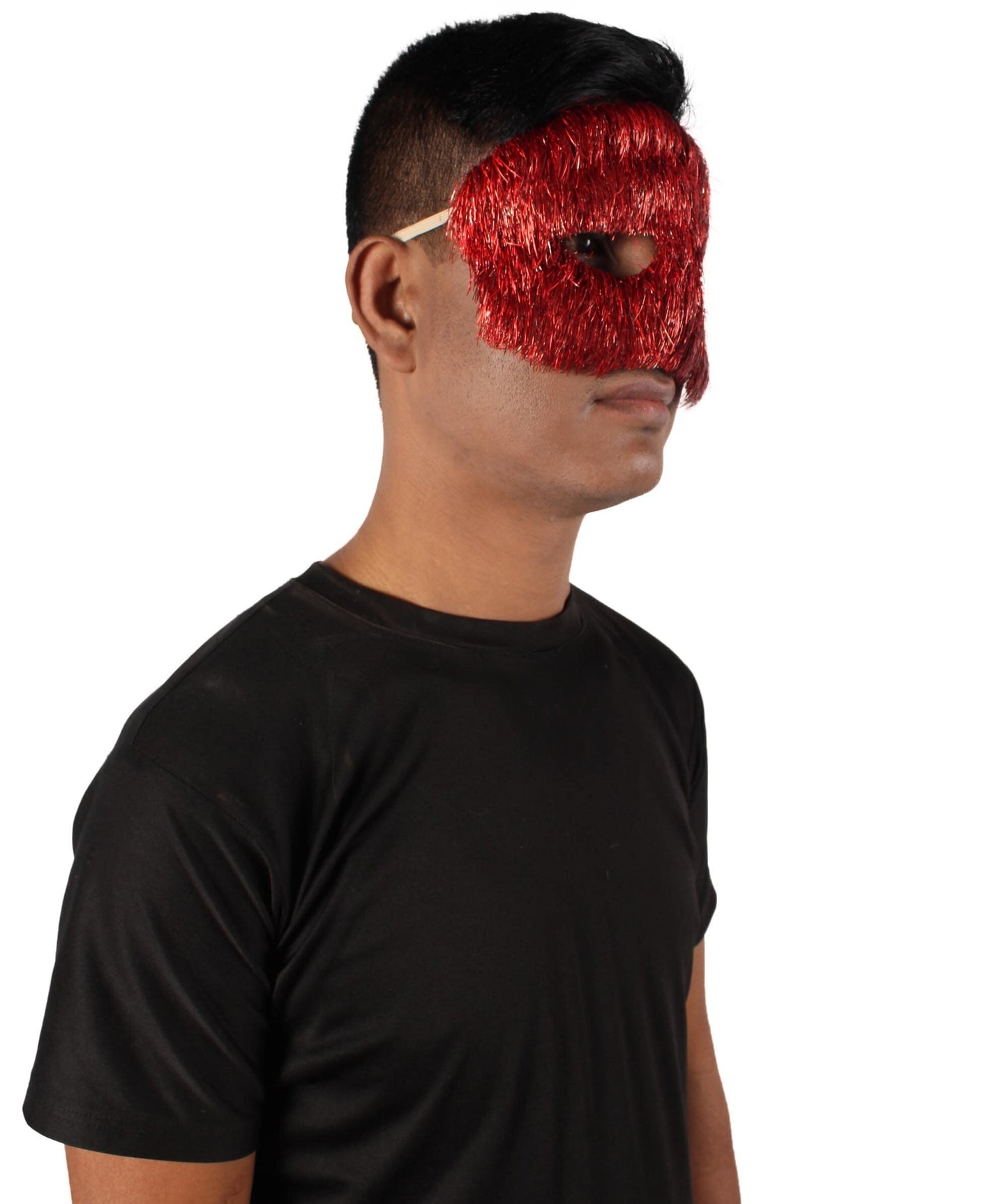 Red Tinsel Unisex Cosplay Ball Party Carnival Eye Mask