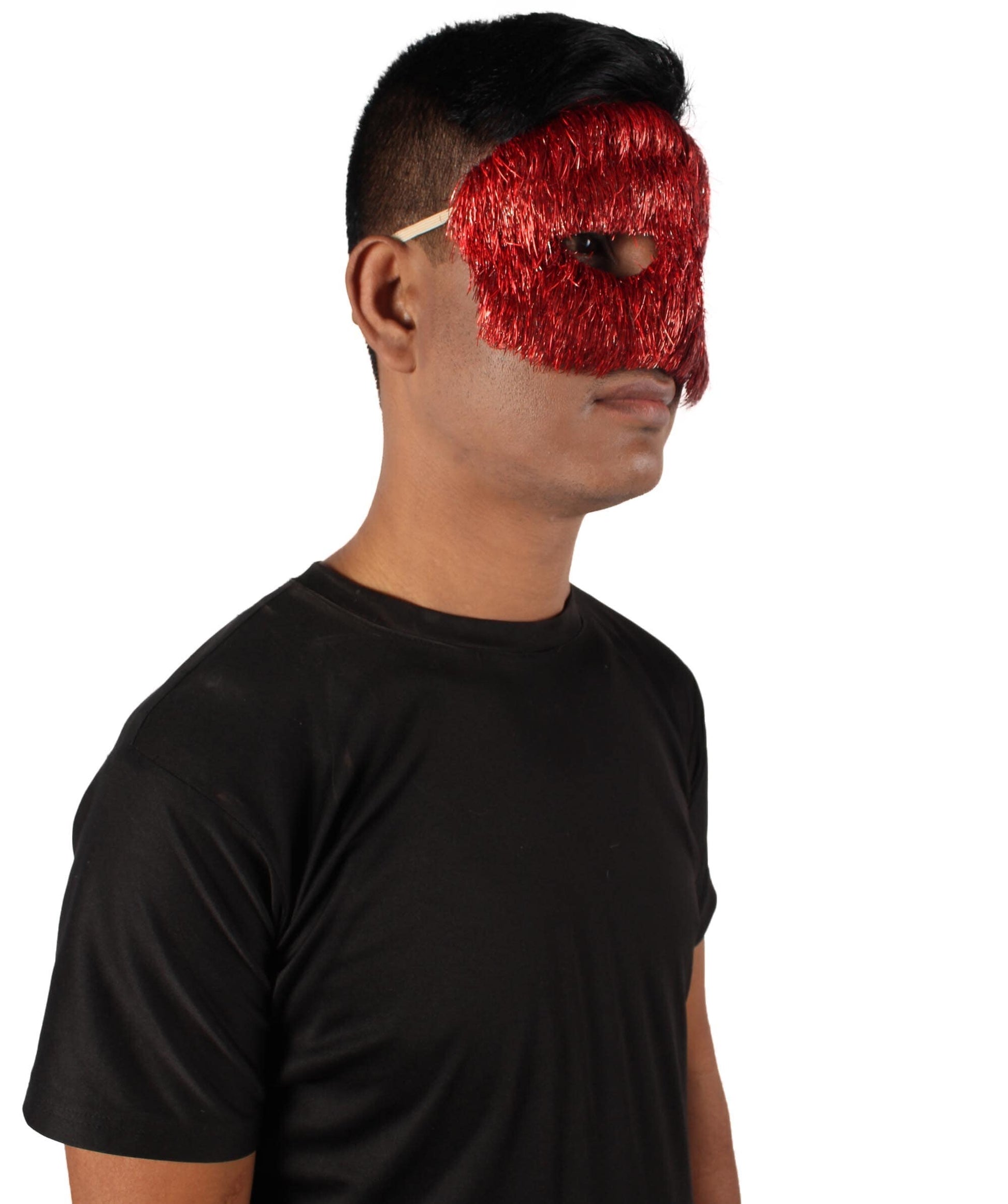 Red Tinsel Unisex Cosplay Ball Party Carnival Eye Mask