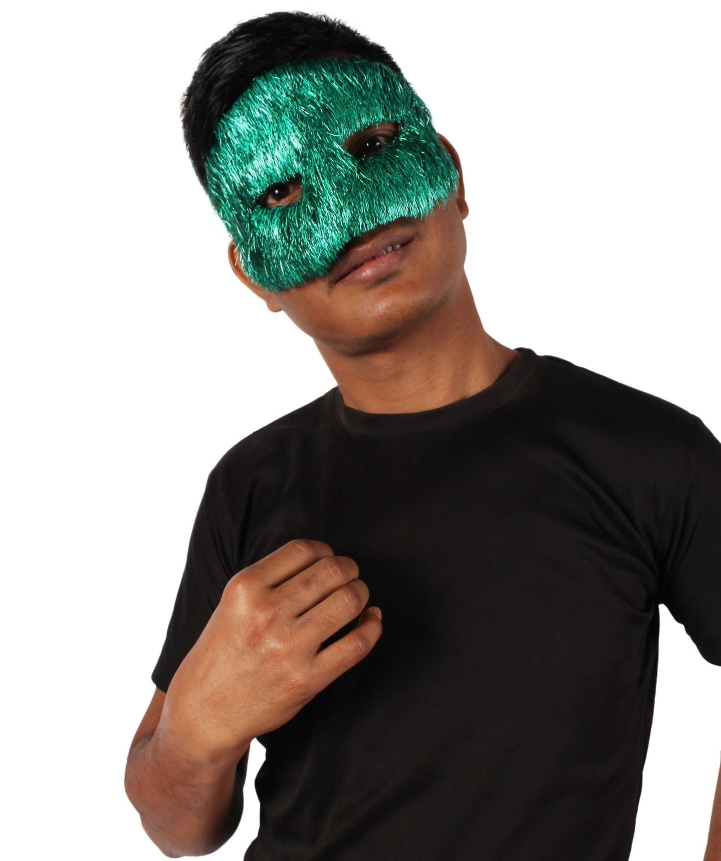 Green Tinsel Unisex Cosplay Ball Party Carnival Eye Mask
