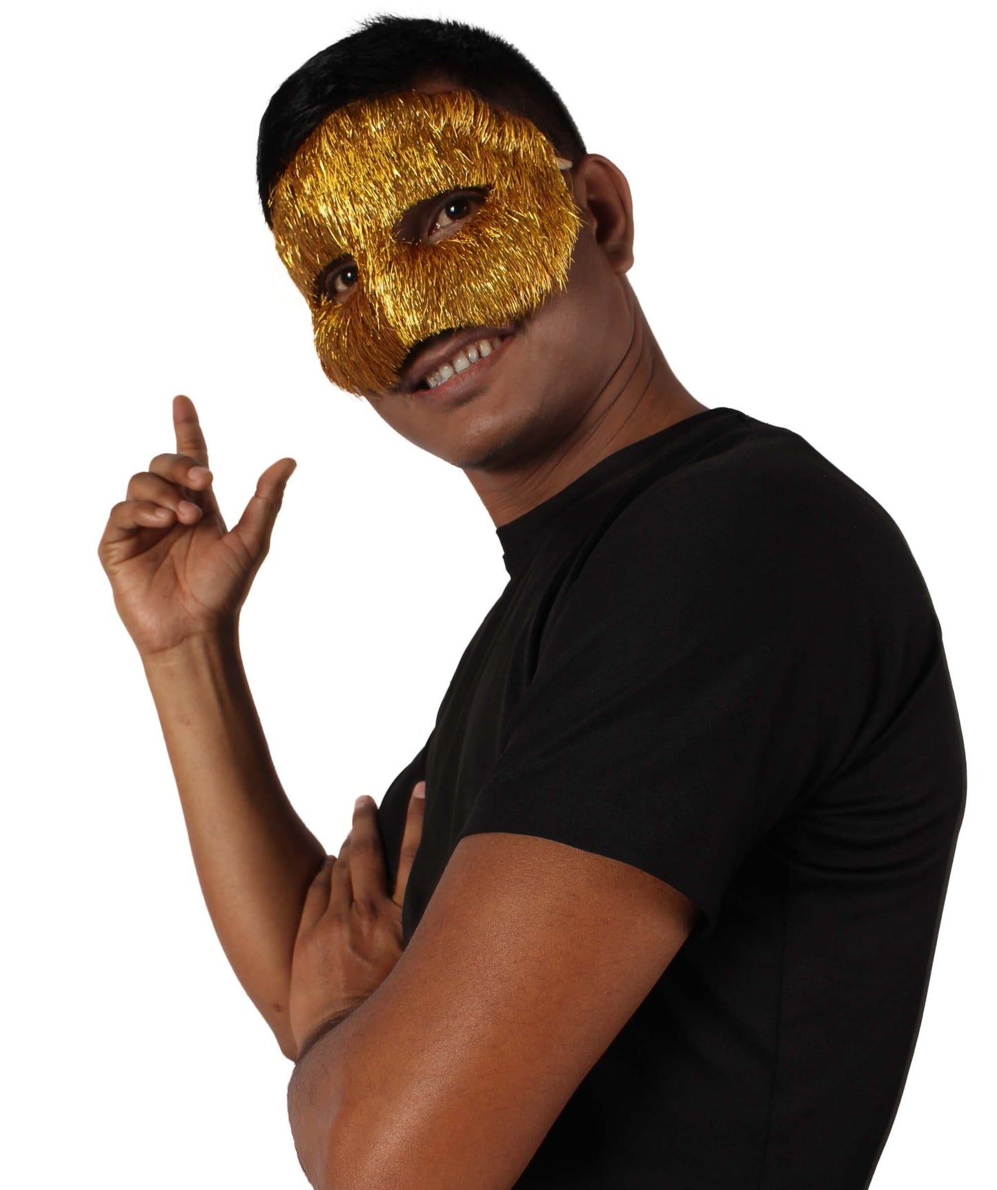 Gold Tinsel Unisex Cosplay Ball Party Carnival Eye Mask
