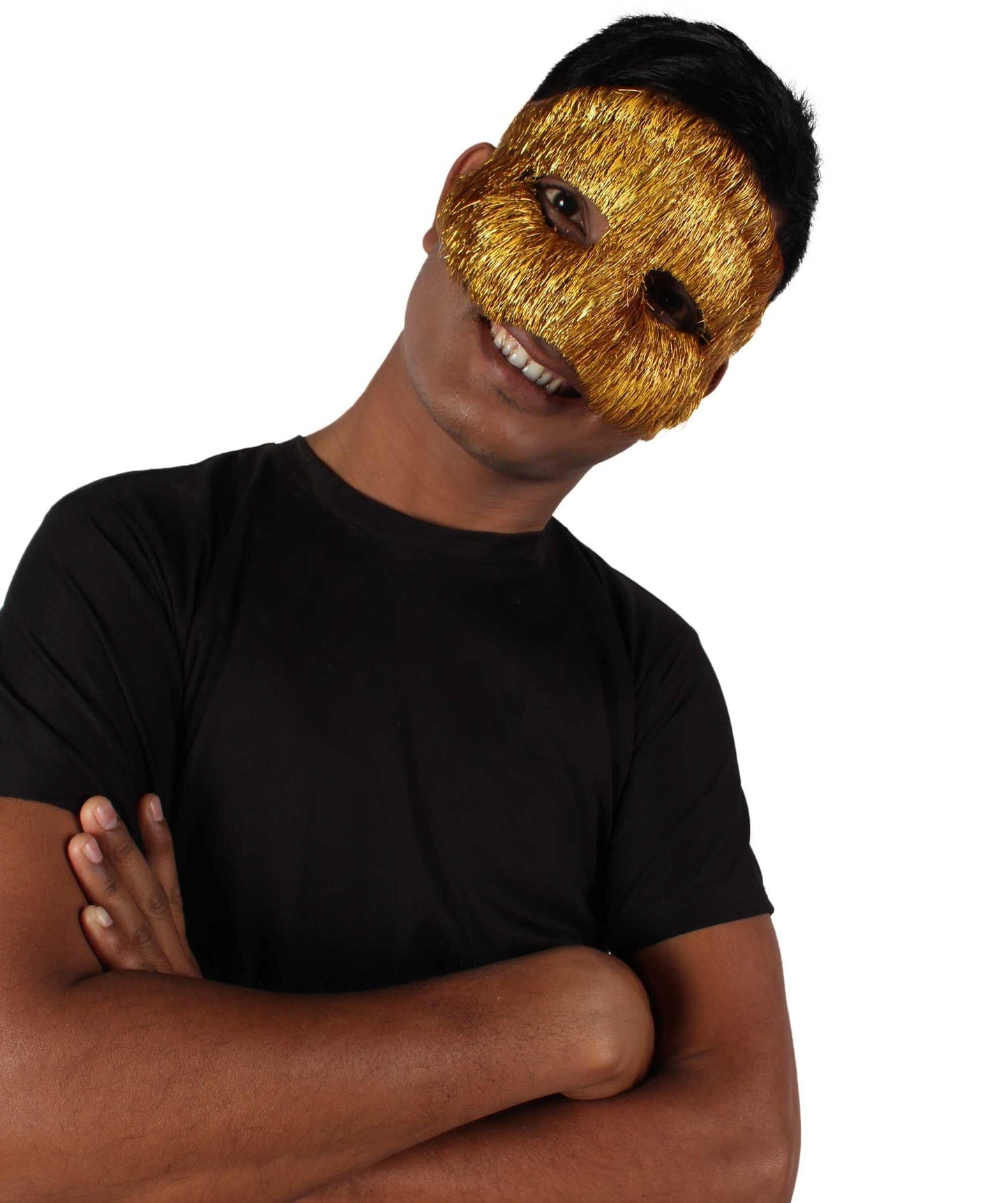 Gold Tinsel Unisex Cosplay Ball Party Carnival Eye Mask