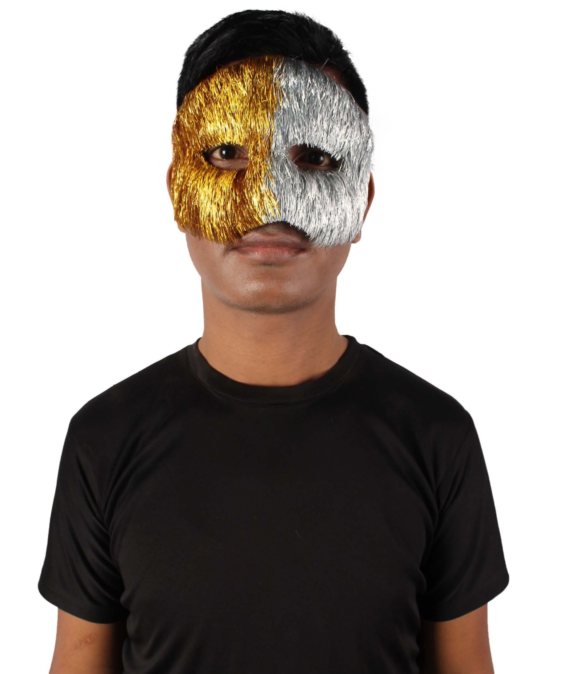 Gold & Silver Tinsel Unisex Cosplay Ball Party Carnival Eye Mask