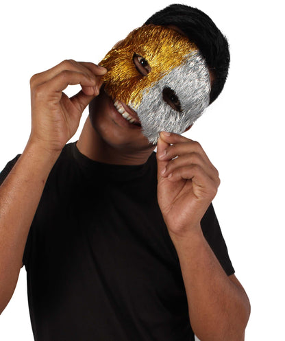 Gold & Silver Tinsel Unisex Cosplay Ball Party Carnival Eye Mask