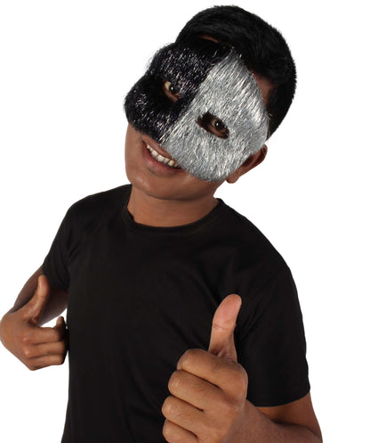Black & Silver Tinsel Unisex Cosplay Ball Party Carnival Eye Mask