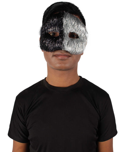 Black & Silver Tinsel Unisex Cosplay Ball Party Carnival Eye Mask