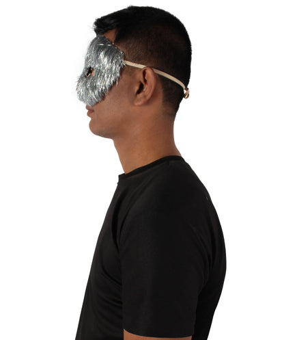 Black & Silver Tinsel Unisex Cosplay Ball Party Carnival Eye Mask