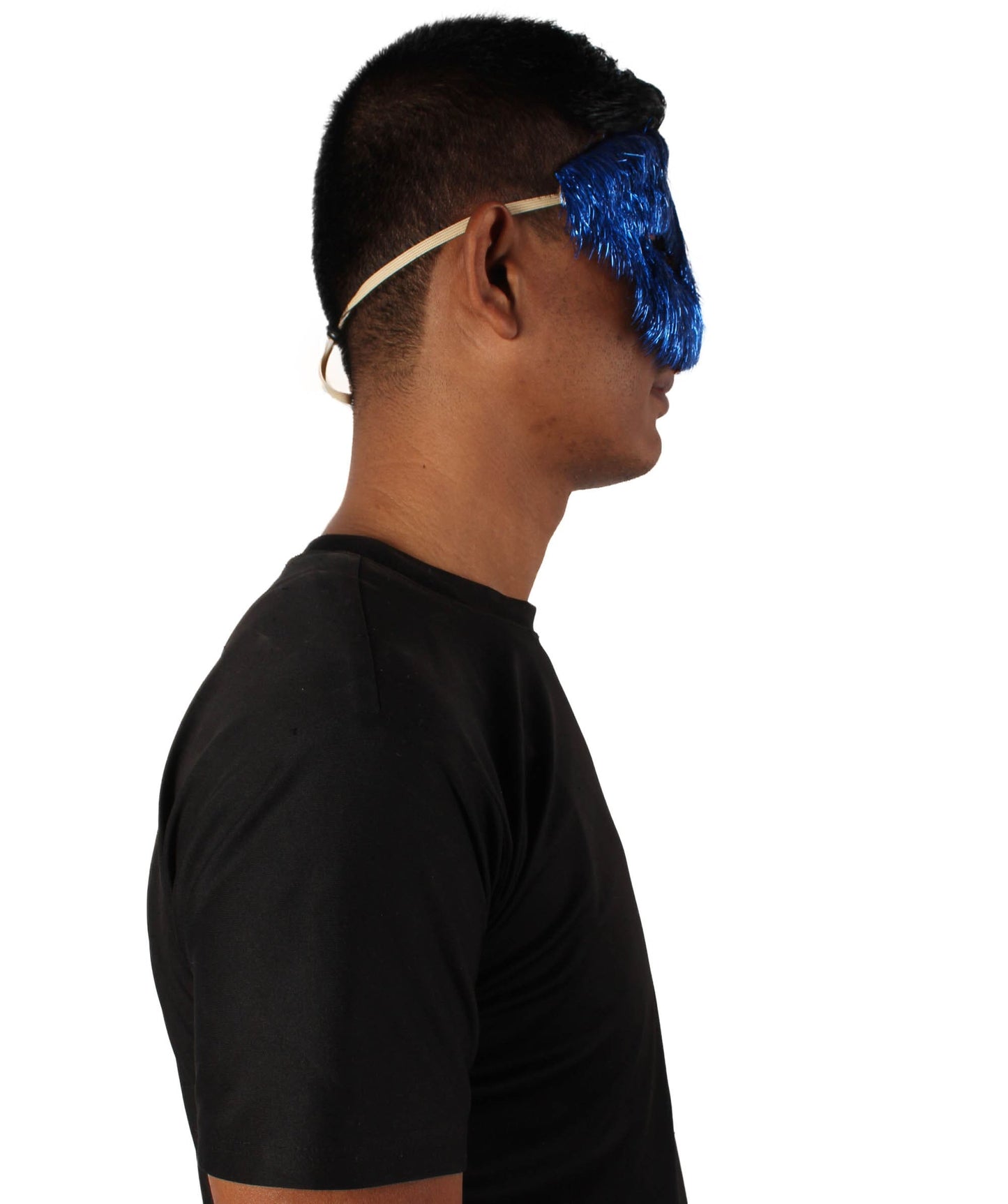 Gold & Blue Tinsel Unisex Cosplay Ball Party Carnival Eye Mask