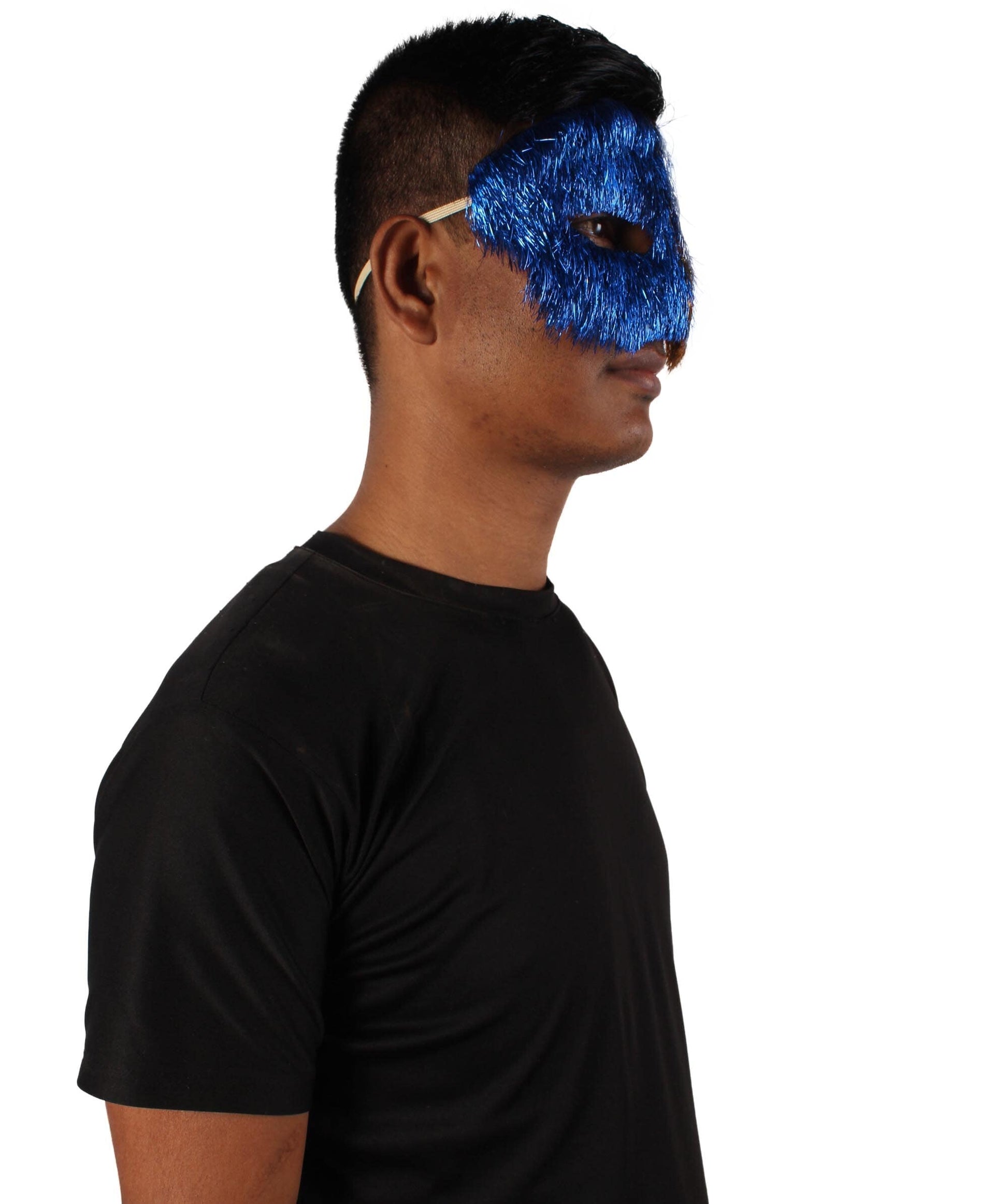 Gold & Blue Tinsel Unisex Cosplay Ball Party Carnival Eye Mask