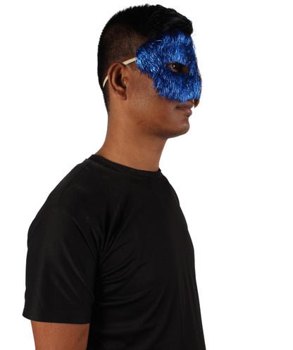 Gold & Blue Tinsel Unisex Cosplay Ball Party Carnival Eye Mask