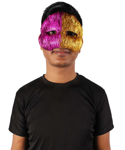 Purple & Gold Tinsel Unisex Cosplay Ball Party Carnival Eye Mask
