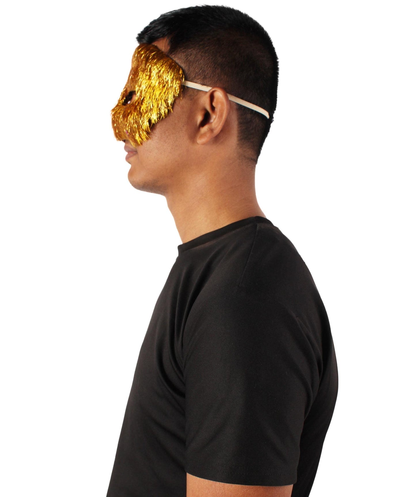 Purple & Gold Tinsel Unisex Cosplay Ball Party Carnival Eye Mask