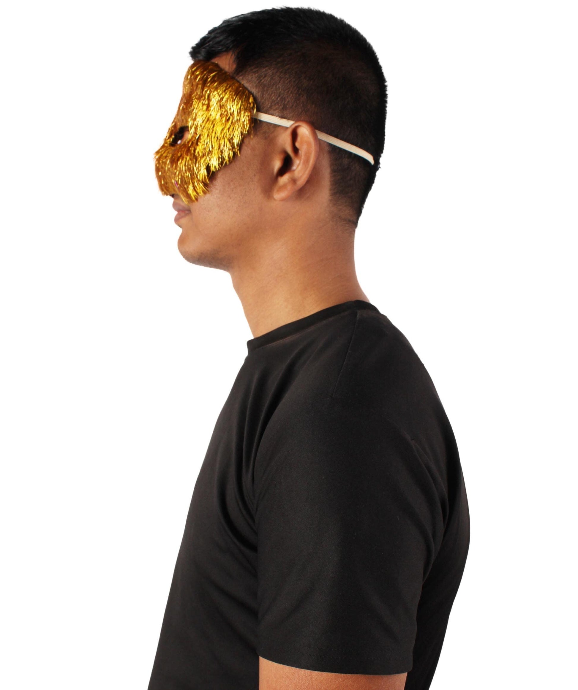 Purple & Gold Tinsel Unisex Cosplay Ball Party Carnival Eye Mask