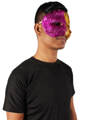 Purple & Gold Tinsel Unisex Cosplay Ball Party Carnival Eye Mask