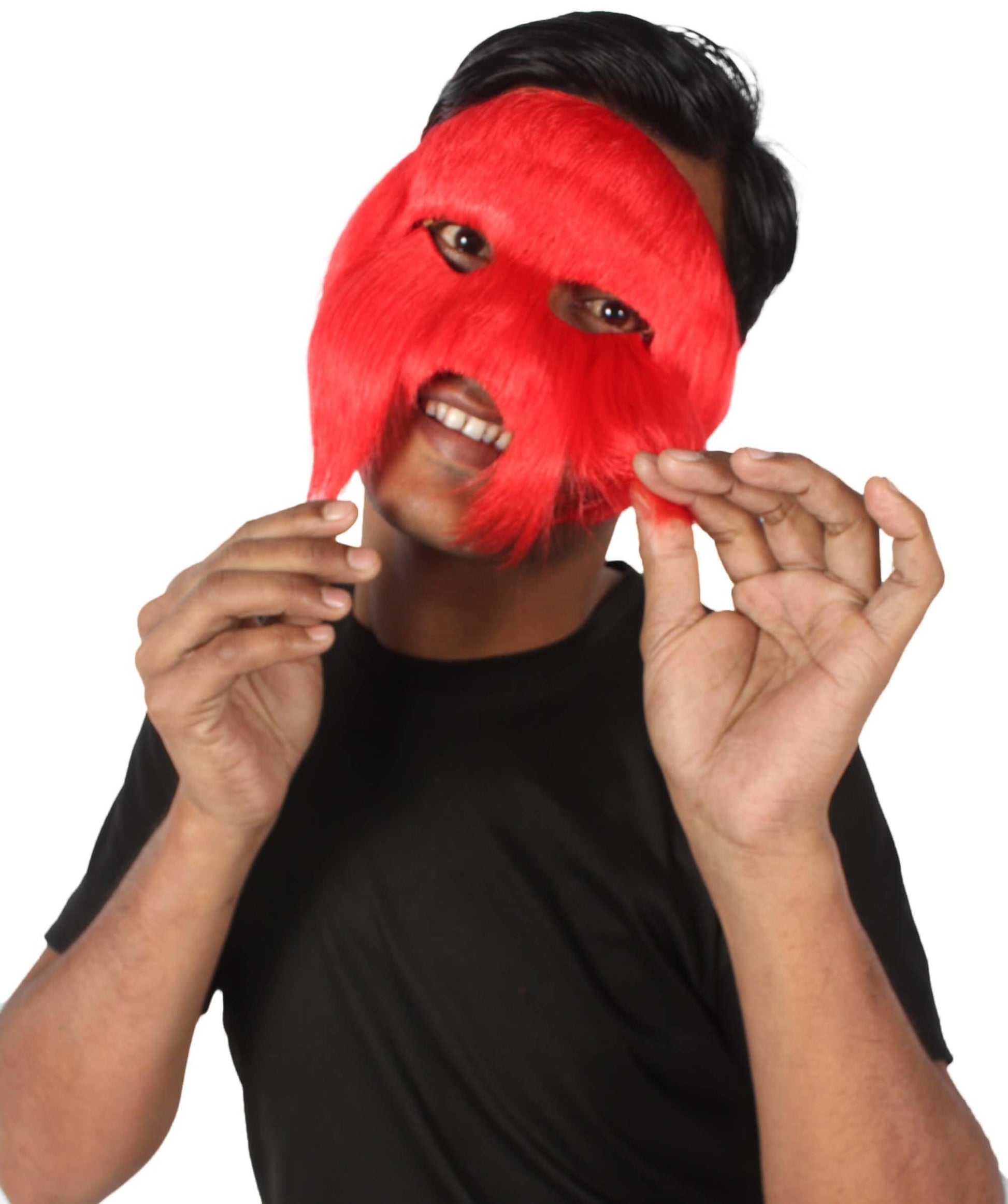 Red Unisex Cosplay Ball Party Carnival Eye Mask Medium & Large Lengths