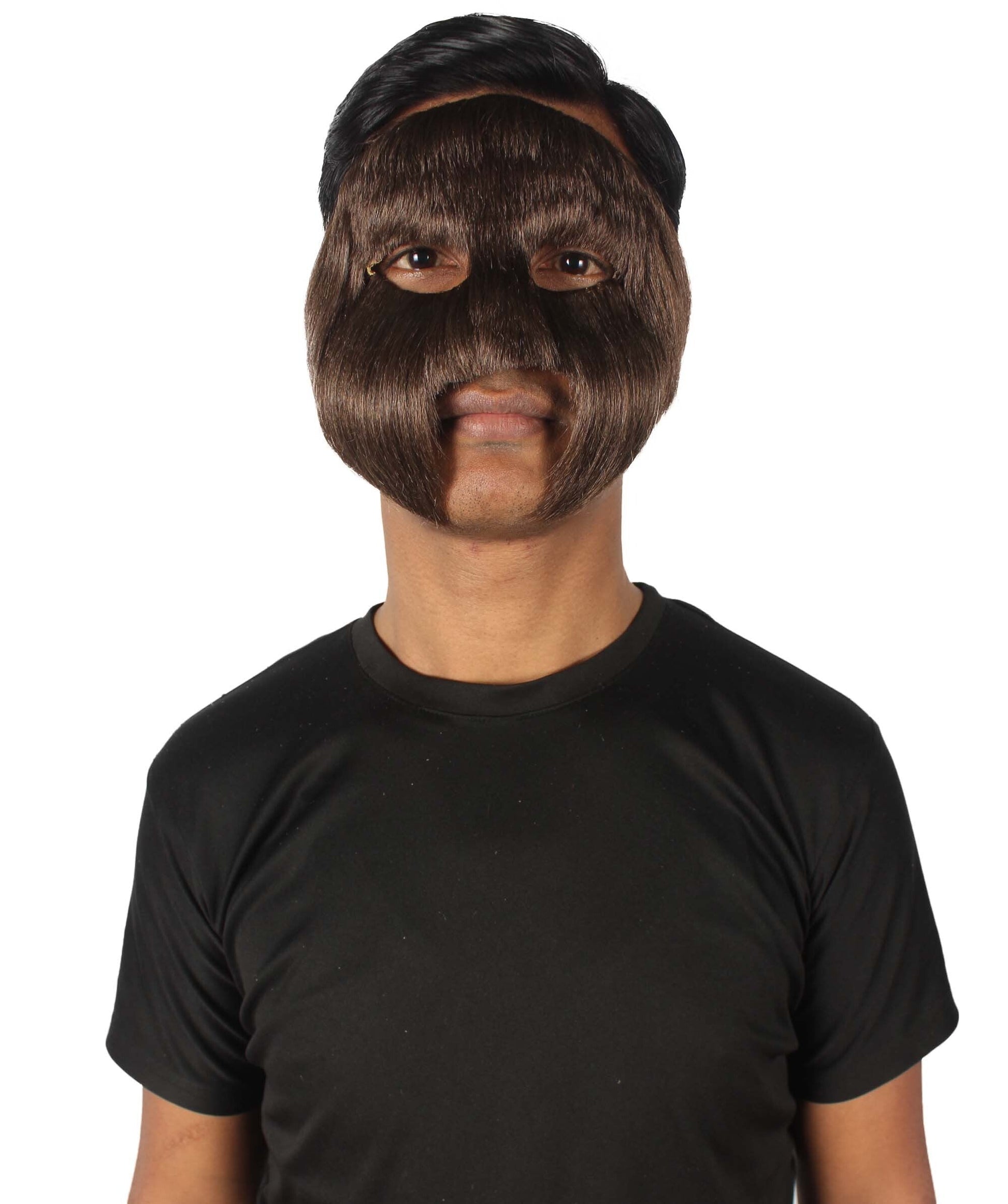 Brown Unisex Cosplay Ball Party Carnival Eye Mask Medium & Large Lengths