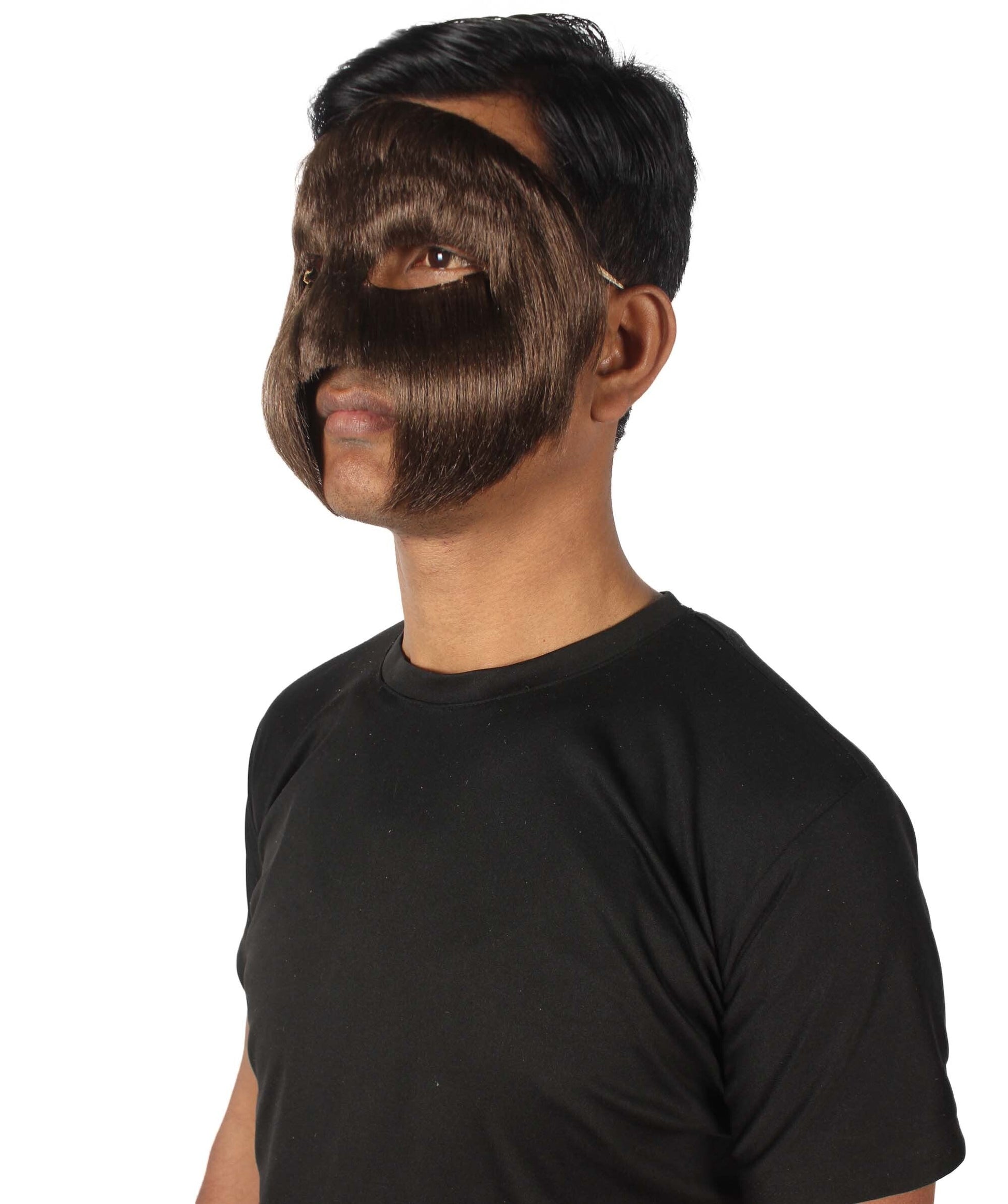 Brown Unisex Cosplay Ball Party Carnival Eye Mask Medium & Large Lengths