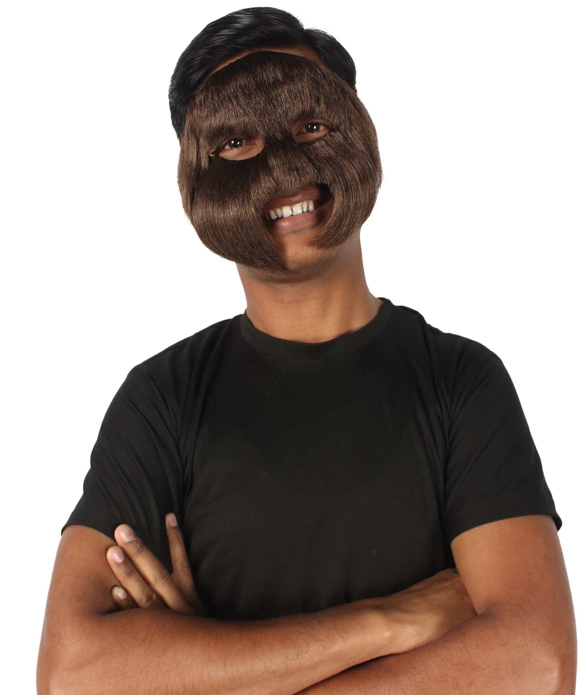 Brown Unisex Cosplay Ball Party Carnival Eye Mask Medium & Large Lengths