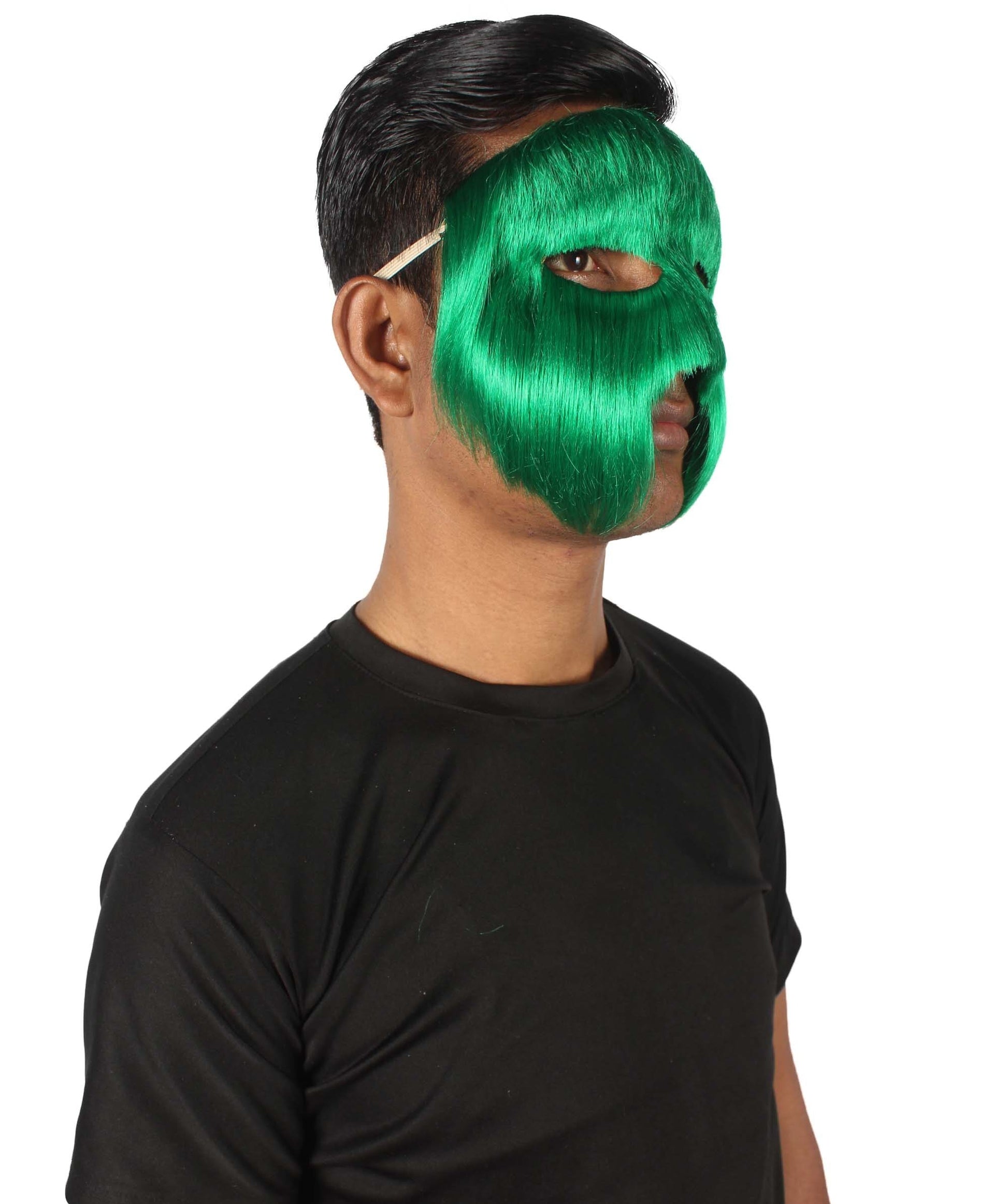 Green Unisex Cosplay Ball Party Carnival Eye Mask Medium & Large Lengths