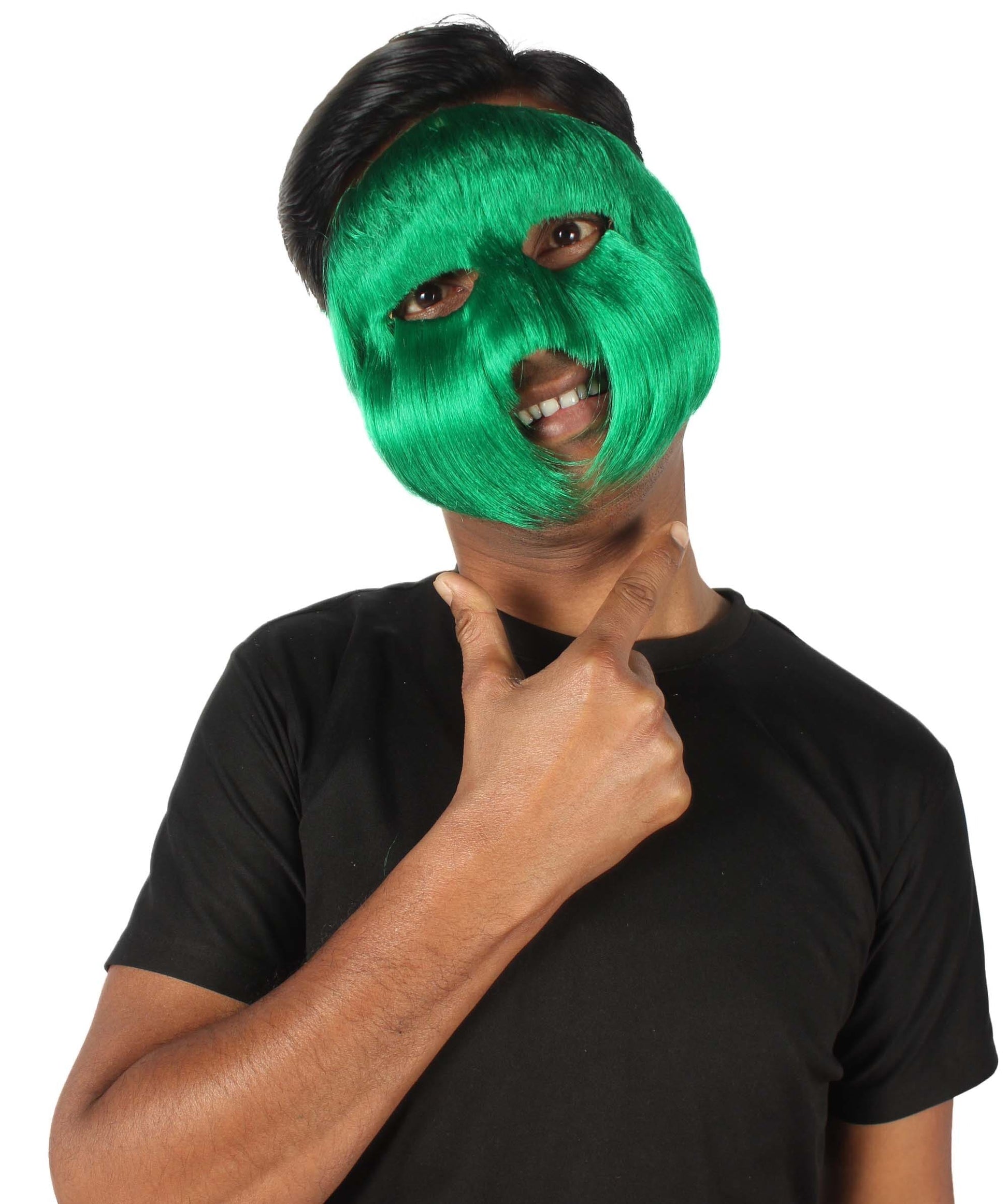 Green Unisex Cosplay Ball Party Carnival Eye Mask Medium & Large Lengths