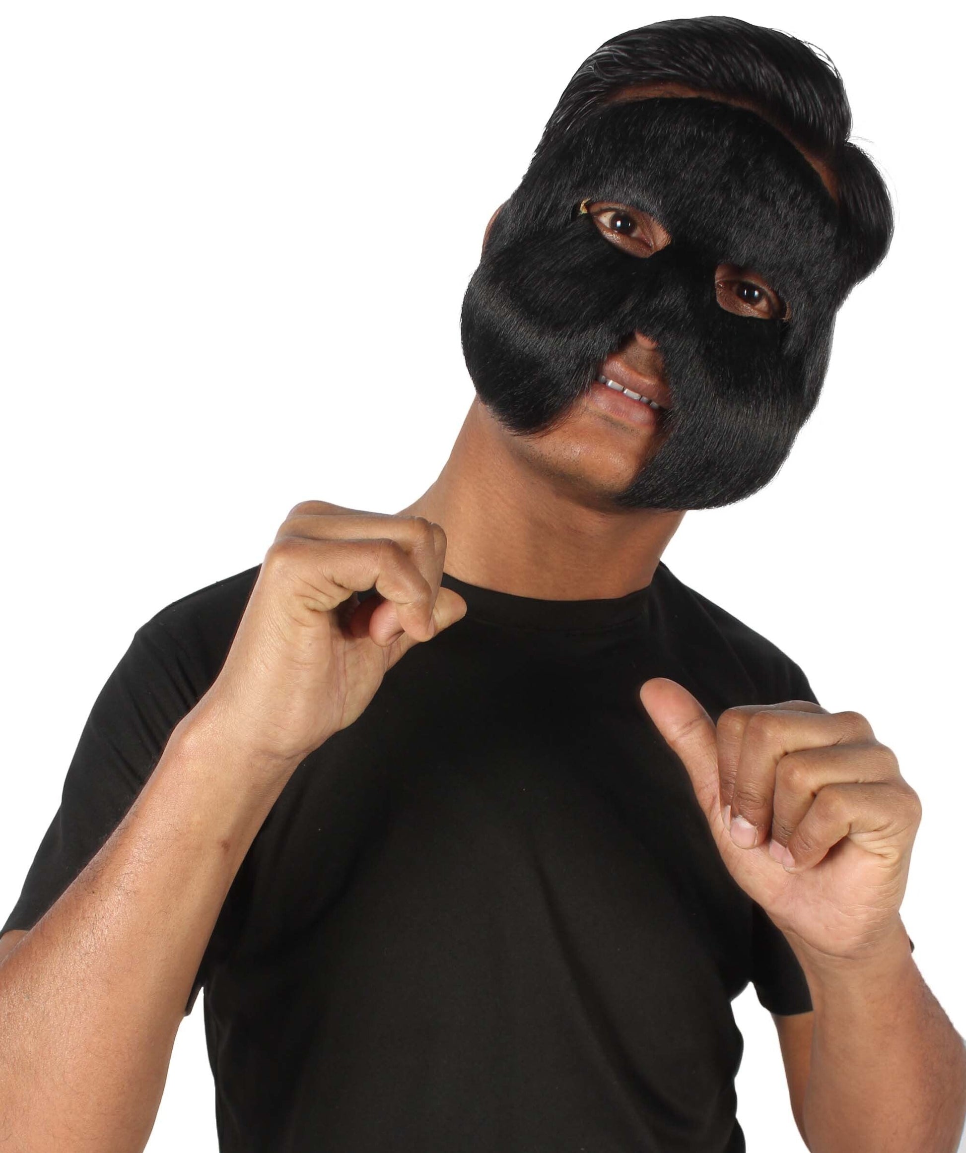 Black Unisex Cosplay Ball Party Carnival Eye Mask Medium & Large Lengths