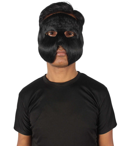 Black Unisex Cosplay Ball Party Carnival Eye Mask Medium & Large Lengths