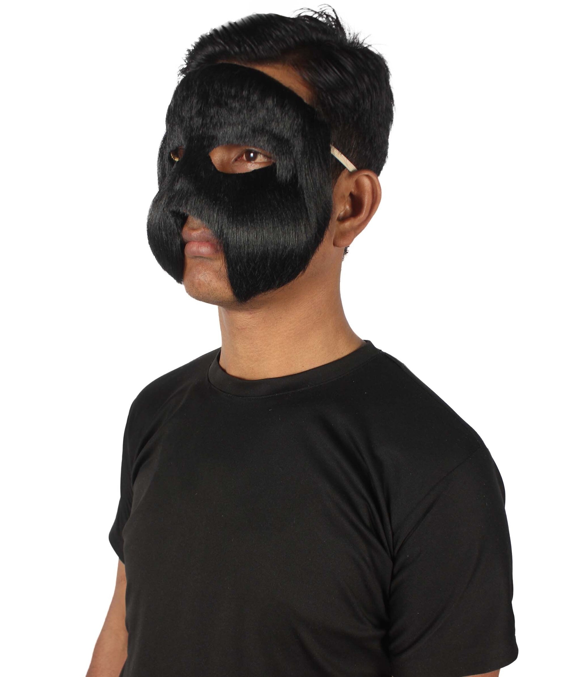 Black Unisex Cosplay Ball Party Carnival Eye Mask Medium & Large Lengths
