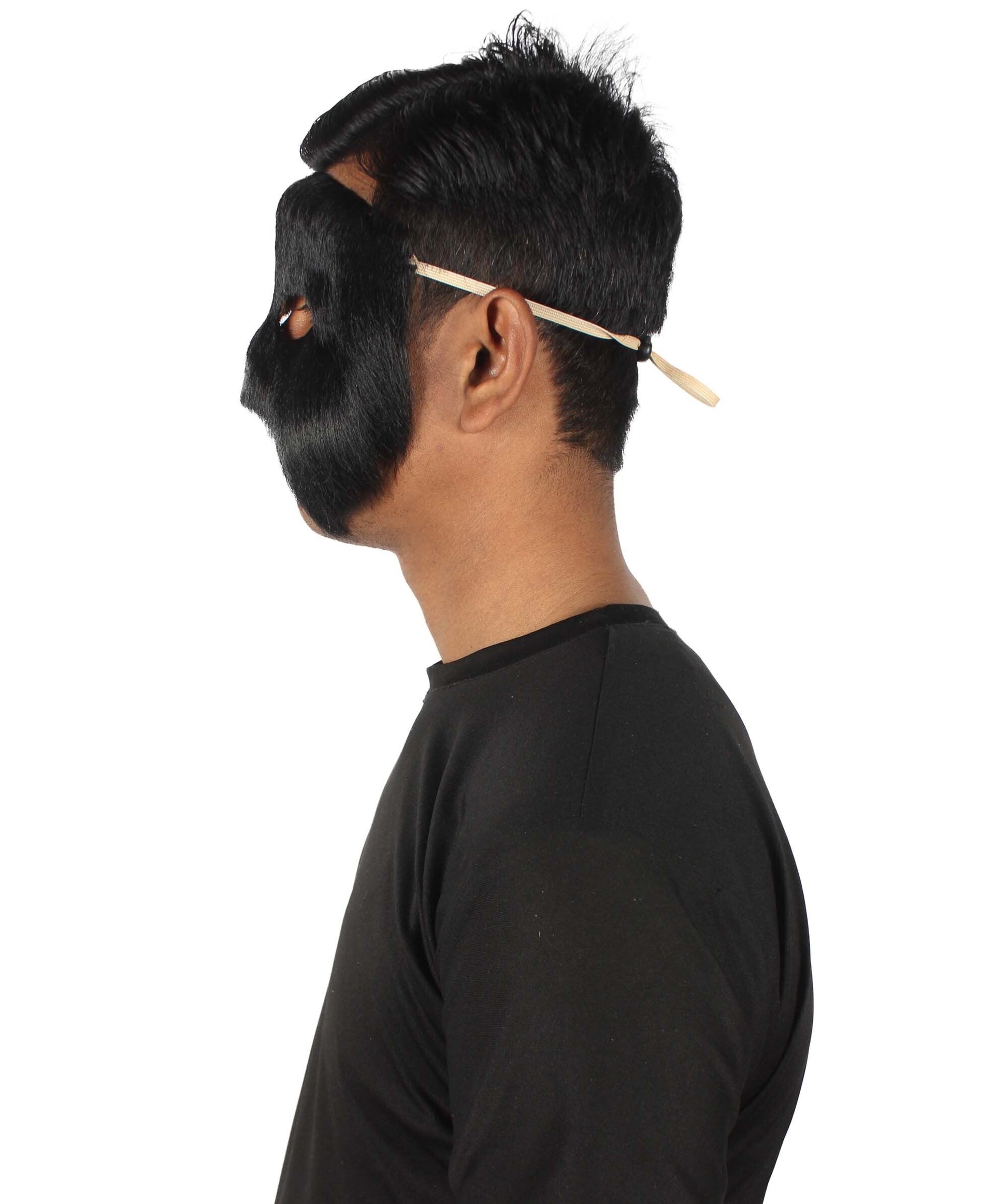 Black Unisex Cosplay Ball Party Carnival Eye Mask Medium & Large Lengths