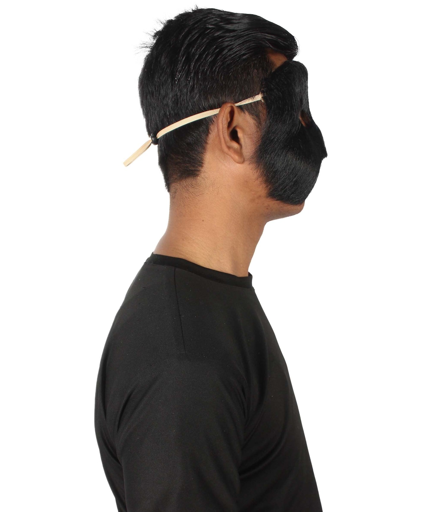 Black Unisex Cosplay Ball Party Carnival Eye Mask Medium & Large Lengths